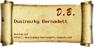 Dusinszky Bernadett névjegykártya