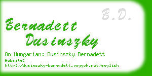 bernadett dusinszky business card